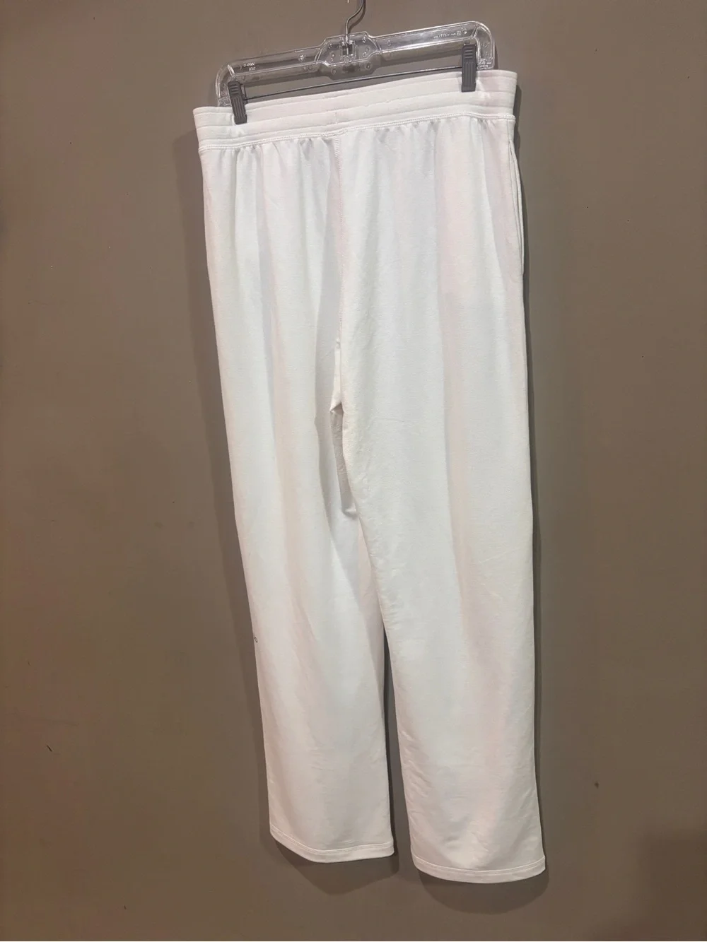 Alo Yoga White High Waist Wide Leg Lounge Yoga Pants Women’s Large L